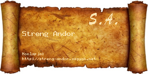 Streng Andor névjegykártya