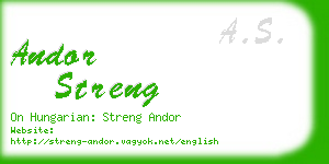 andor streng business card